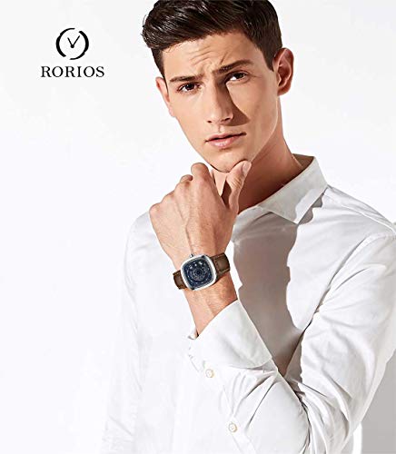 RORIOS Deportes Reloj de Hombre Clásico Relojes de Pulsera Mecánico Automático Calendario Luminous Dials Hombres Relojes Mecánico