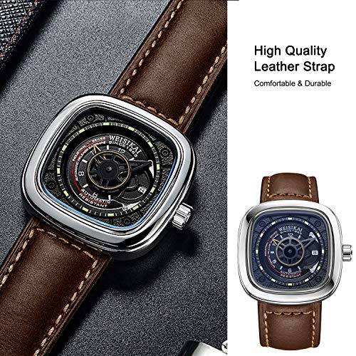 RORIOS Deportes Reloj de Hombre Clásico Relojes de Pulsera Mecánico Automático Calendario Luminous Dials Hombres Relojes Mecánico