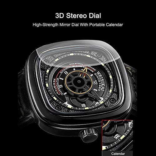 RORIOS Deportes Reloj de Hombre Clásico Relojes de Pulsera Mecánico Automático Calendario Luminous Dials Hombres Relojes Mecánico