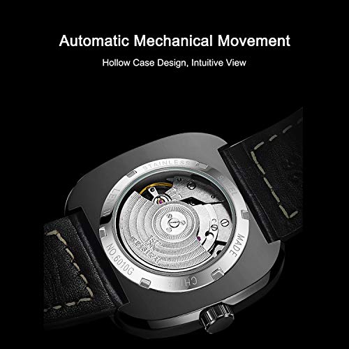 RORIOS Deportes Reloj de Hombre Clásico Relojes de Pulsera Mecánico Automático Calendario Luminous Dials Hombres Relojes Mecánico