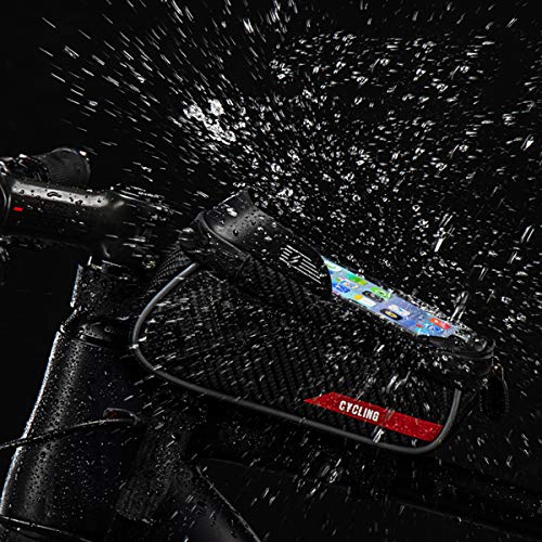 ROSEBEAR Bolsa de Almacenamiento de Bicicleta Bolsa Delantera de Bicicleta Paquete de Montaje de Teléfono a Prueba de Agua Bolsa de Bicicleta de Gran Capacidad Ideal para Bicicleta de