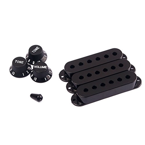 ROSENICE Premium guitarra Strat recolección cubre botones interruptor punta conjunto para Fender Stratocaster recambio accesorio Kit negro