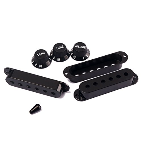 ROSENICE Premium guitarra Strat recolección cubre botones interruptor punta conjunto para Fender Stratocaster recambio accesorio Kit negro