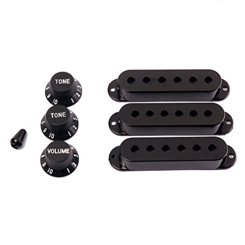 ROSENICE Premium guitarra Strat recolección cubre botones interruptor punta conjunto para Fender Stratocaster recambio accesorio Kit negro