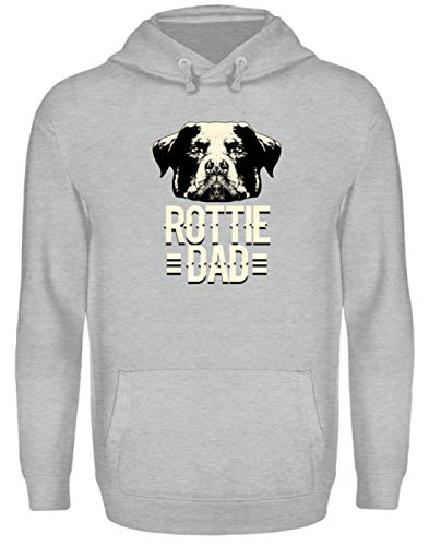 Rottie BAB Rottweiler Head - Sudadera unisex con capucha gris deportivo Heather XL