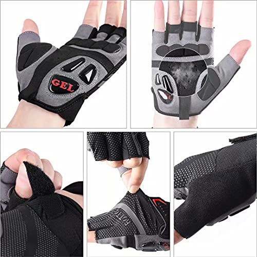 ROTTO Guantes Ciclismo Guantes MTB Medio Dedo para Mujer Hombre con Gel y SBR Acolchado