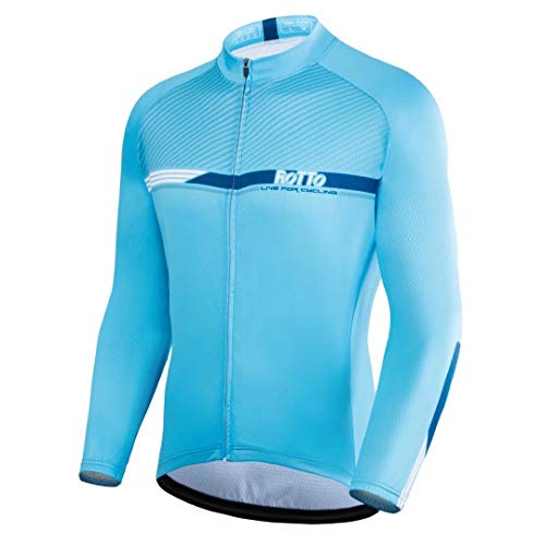 ROTTO Maillot Ciclismo Hombre Camiseta Ciclismo Manga Larga con Bolsillo