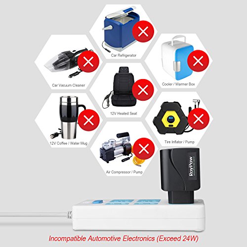 RoyPow convertidor de Transformador de alimentación 24W 12V2A Adaptador de CA a CC / 220V a 12V Enchufe del Encendedor del Coche