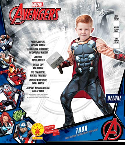 Rubies 640836M - Disfraz infantil de Marvel Avengers Thor, talla M, color negro