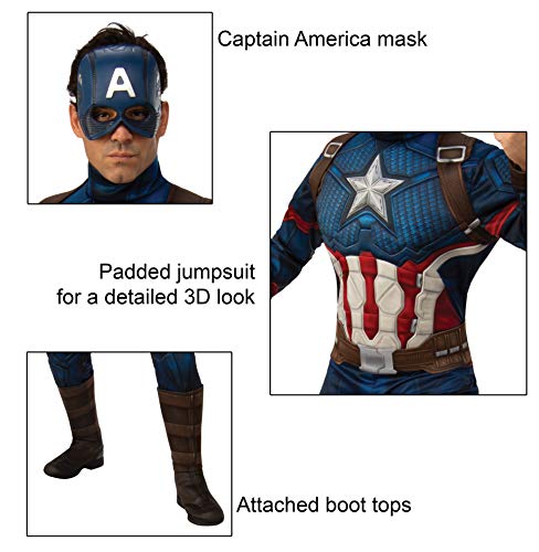 Rubies - Disfraz Oficial de los Vengadores del Capitán América, para Hombre Adulto