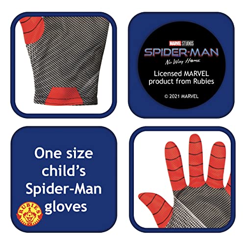 Rubies Marvel Spider-Man 3 No Way Home - Guantes de vestir para niños, versión 3, talla única, color rojo y negro