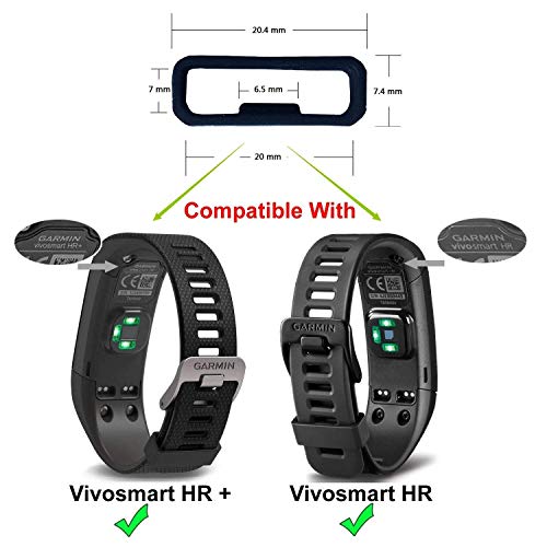 Ruentech compatible con garmin VivoSmart HR/HR + silicona anillo de cierre conector cierre seguridad banda Keeper, color Pack of 10