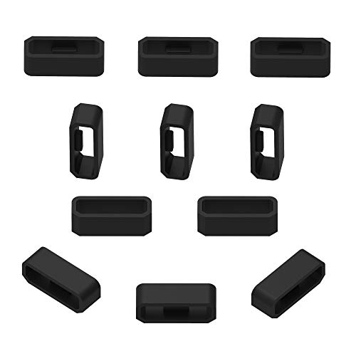 Ruentech compatible con garmin VivoSmart HR/HR + silicona anillo de cierre conector cierre seguridad banda Keeper, color Pack of 10