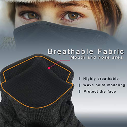 Rumsfel Braga para Cuello, Bufanda Tubular, Unisex Calentador de Cuello - con Boca Malla Transpirable Cómodo Elástico contra Viento Invierno para Motos, Esquí, Senderismo, Ciclismo Etc. (Negro)