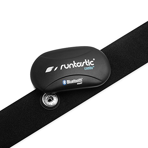 Runtastic Blutooth Combo Brustgurt (Bluetooth Smart + 5,3 Khz) Monitor de Ritmo cardíaco con Correa para el Pecho y la aplicación, Unisex, Negro