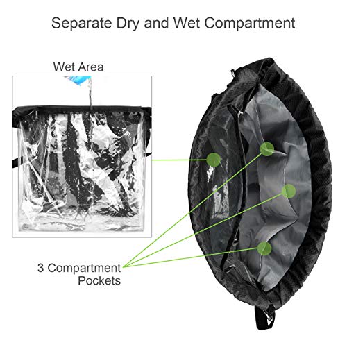 Ryaco Mochila de Cuerda Unisex, Saco de Gimnasia para Deporte Gimnasio Yoga Nadar (Negro)