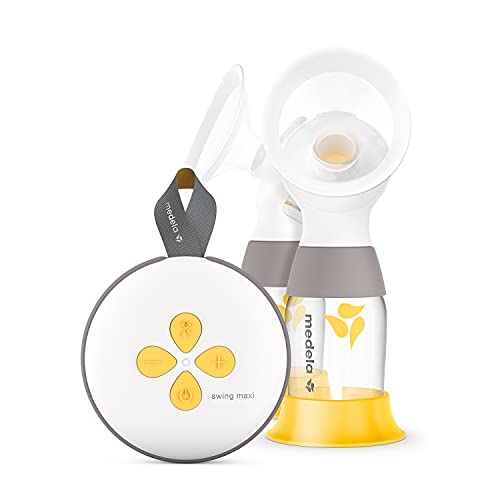 Sacaleches eléctrico de doble bombeo Medela Swing Maxi – No más leche en menos tiempo, puerto de carga USB con teteras PersonalFit Flex y tecnología 2-Fases Expression de Medela