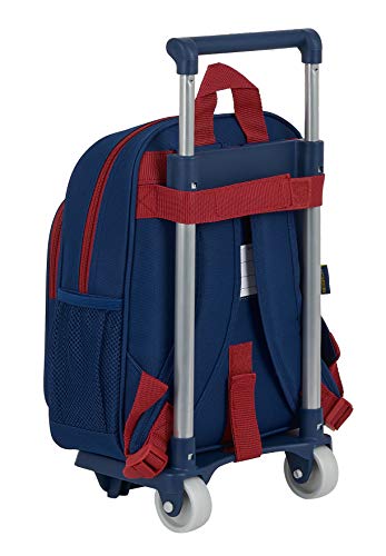 Safta 612029020 Mochila pequeña ruedas, carro, trolley FC Barcelona