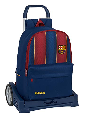 Safta 612029860 Mochila con carro ruedas Evolution, Trolley FC Barcelona