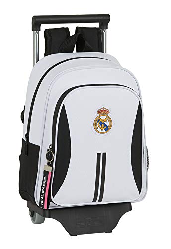 Safta 612054020 Mochila pequeña ruedas, carro, trolley Real Madrid CF