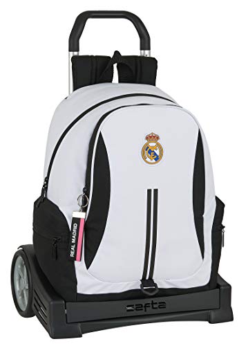 Safta 612054860 Mochila con carro ruedas Evolution, Trolley Real Madrid CF