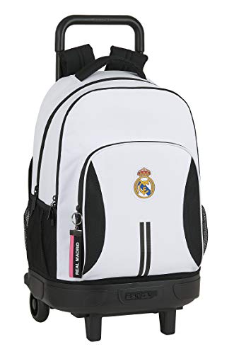 Safta 612054918 Mochila grande con ruedas carro, Trolley Real Madrid CF