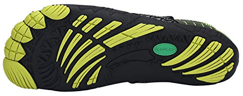 SAGUARO Hombre Mujer Barefoot Zapatillas de Trail Running Zapatos Minimalista de Deporte Cómodas Ligeras Calzado de Correr en Montaña, Verde 44 EU