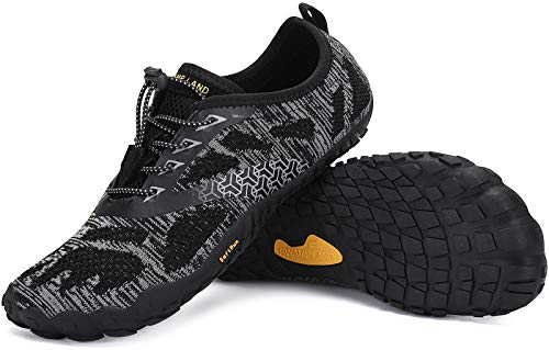 SAGUARO Zapatillas Minimalistas Hombre Zapatillas de Barefoot Mujer Zapatillas de Trail Running Antideslizante Escarpines de Agua Stil: B Negro Gr.44