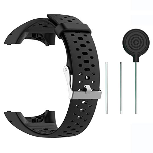 Saisiyiky Accesorio Reemplazo de Liberación Rápida Banda de Reloj de Silicona Suave Pulsera de Correa Deportiva para M400 / M430 GPS Reloj smartwatch(Negro)