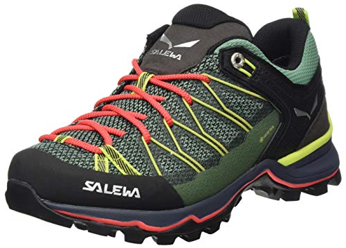 Salewa WS Mountain Trainer Lite Gore-TEX Zapatos de Senderismo, Feld Green/Fluo Coral, 38 EU