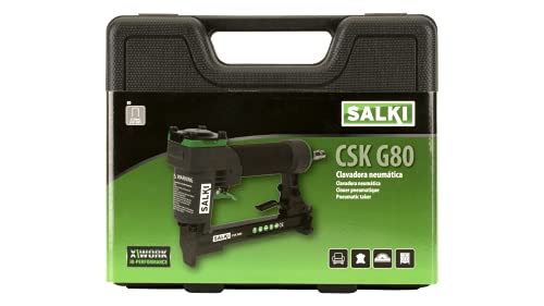 SALKI Grapadora Neumática CSK G80 - Pistola de Grapas Neumática, Compatible con Grapas 80