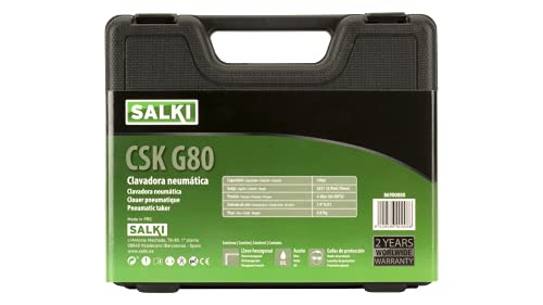 SALKI Grapadora Neumática CSK G80 - Pistola de Grapas Neumática, Compatible con Grapas 80