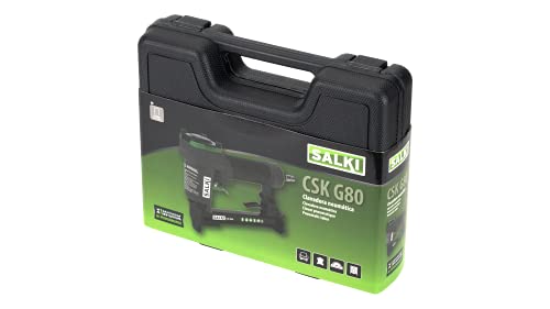 SALKI Grapadora Neumática CSK G80 - Pistola de Grapas Neumática, Compatible con Grapas 80