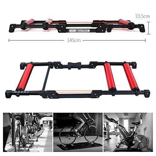 Sallurmose Entrenador de bicicleta de interior silencioso para bicicleta de montaña y de carreras de 24 a 29 pulgadas