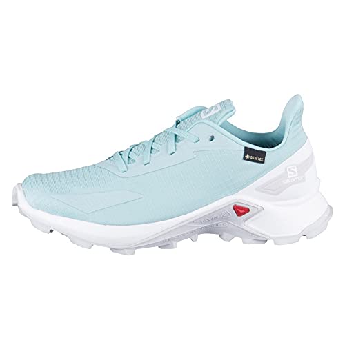 Salomon Alphacross Blast Gore-Tex (impermeable) Mujer Zapatos de trail running, Azul (Pastel Turquoise/White/Lunar Rock), 43 ⅓ EU