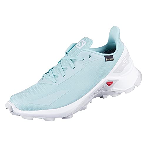 Salomon Alphacross Blast Gore-Tex (impermeable) Mujer Zapatos de trail running, Azul (Pastel Turquoise/White/Lunar Rock), 43 ⅓ EU