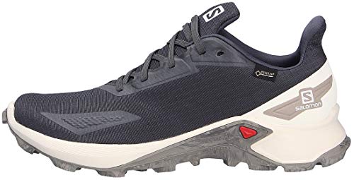 Salomon Alphacross Blast GTX, Zapatillas De Trail Running Impermeables Hombre, Color: Gris (Ebony/Vanilla Ice/Vintage Kaki), 43 1/3 EU