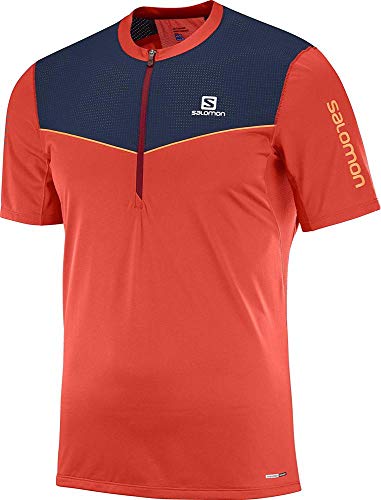 SALOMON Fast Wing HZ SS tee M - Camiseta, Hombre, Rojo(Fiery Red)