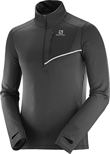 SALOMON Fast Wing Mid M Camiseta, Hombre, Black/Ebony, XS