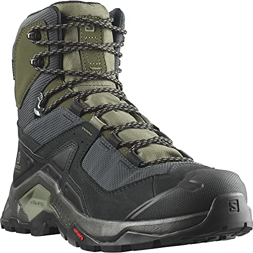 Salomon Quest Element Gore-Tex (impermeable) Hombre Zapatos de trekking, Negro (Black/Deep Lichen Green/Olive Night), 44 EU