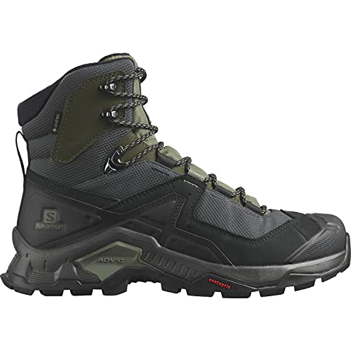 Salomon Quest Element Gore-Tex (impermeable) Hombre Zapatos de trekking, Negro (Black/Deep Lichen Green/Olive Night), 44 EU