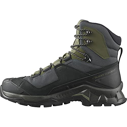 Salomon Quest Element Gore-Tex (impermeable) Hombre Zapatos de trekking, Negro (Black/Deep Lichen Green/Olive Night), 44 EU