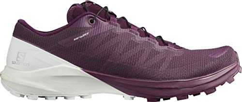 SALOMON Sense 4 W/Pro, Zapatillas de Trail Running Mujer, Plum Caspia/White/Persimon, 44 EU