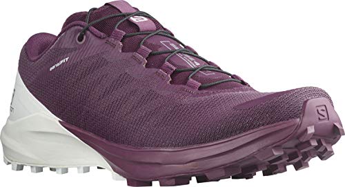 SALOMON Sense 4 W/Pro, Zapatillas de Trail Running Mujer, Plum Caspia/White/Persimon, 44 EU