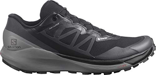 SALOMON Sense Ride 4 Gore Tex Invisible FIT, Zapatillas de Senderismo Hombre, Black/Quiet Shade/Black, 42 2/3 EU