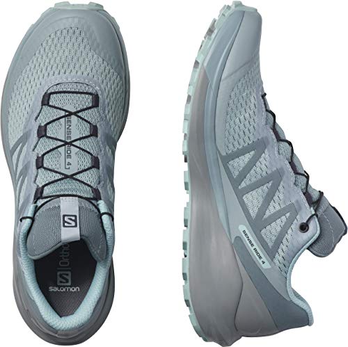 SALOMON Sense Ride 4 Gore Tex Invisible FIT, Zapatillas de Senderismo Mujer, Slate/Monument/Pastel Turquoise, 45 1/3 EU