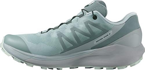 SALOMON Sense Ride 4 Gore Tex Invisible FIT, Zapatillas de Senderismo Mujer, Slate/Monument/Pastel Turquoise, 45 1/3 EU