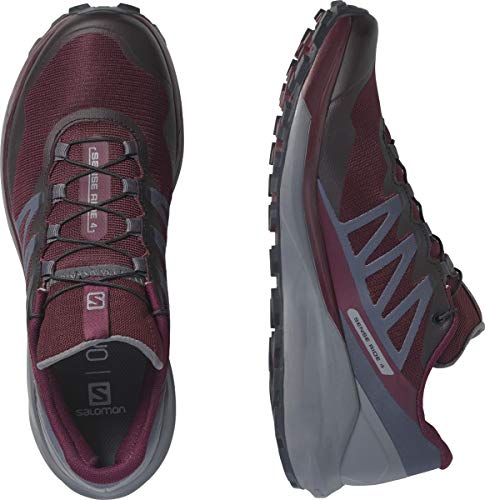 SALOMON Sense Ride 4 W, Zapatillas de Senderismo Mujer, Wine Tasting/Quiet Shade/Ebony, 44 EU