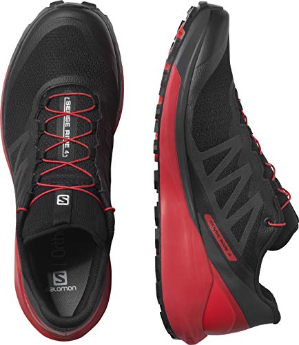 SALOMON Sense Ride 4, Zapatillas de Running Hombre, Black/Goji Berry/Phantom, 40 2/3 EU