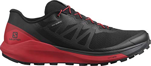 SALOMON Sense Ride 4, Zapatillas de Running Hombre, Black/Goji Berry/Phantom, 40 2/3 EU